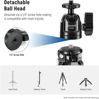 NEEWER Mini Metal Table Tripod with 360 Ball Head Supports Vertical Recording and Handle Portable Travel Tripod product image