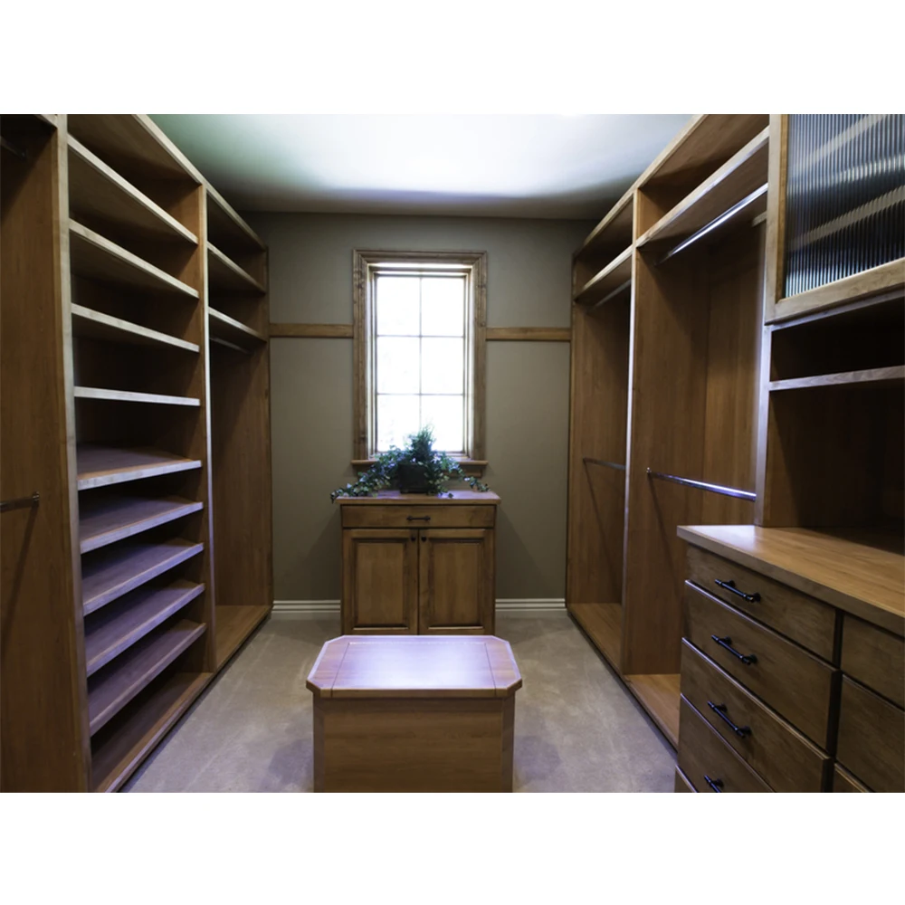 Customized Country Style Closet Shelf System Clothes Closet Design