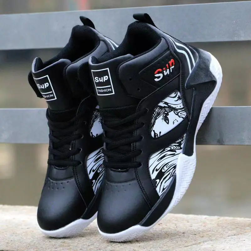 Baskets Homme De Basketball - Design Flamme, Maille Respirante, Semelle Antidérapante - Pour Sport Et Loisirs