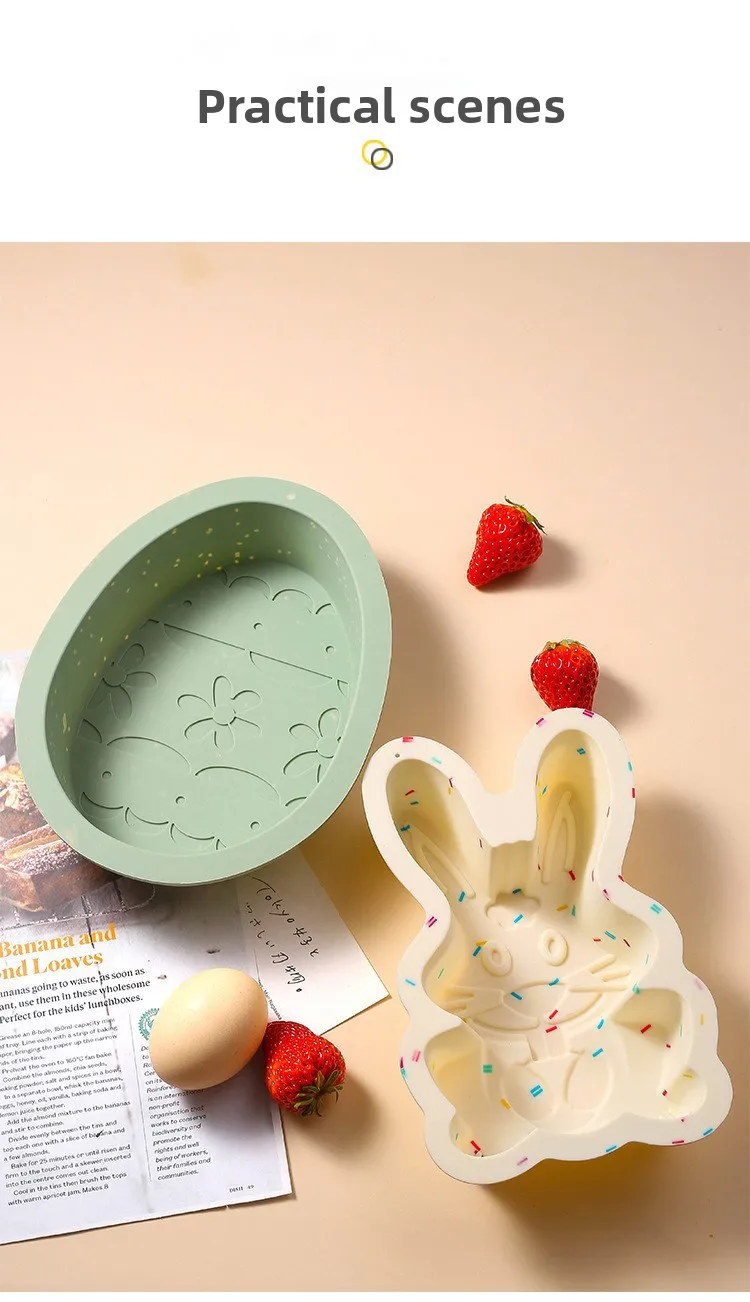 Dinosaur Egg & for Rabbit Cake Mold Colorful Silicone Macaron Baking Plate Cake Tools details