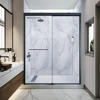 shower door + wall panels + tray