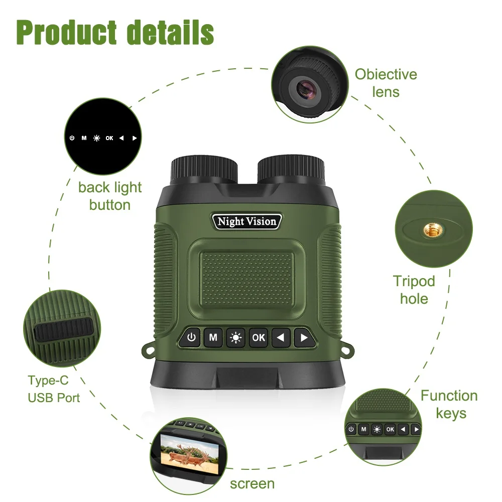 Multi Language Outdoor Hunting Infrared High Power Binoculars Night ...