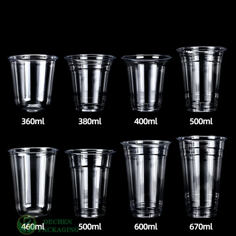 Boba Drink Cups Disposable Plastic Cup With Lid