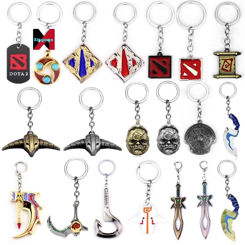 Factory Metal Key Chain Game Vintage Dota 2 Logo Alloy Metal Pendant Keychain for Man Car