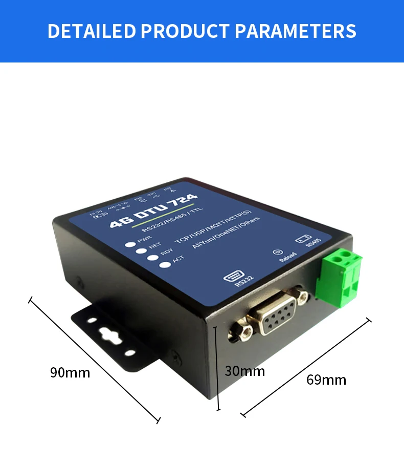 Wireless Data Transmission DTU 4G Gsm RTU MQTT Protocol