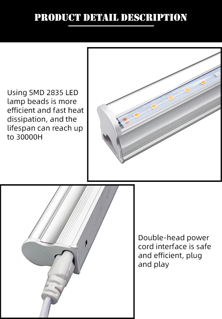 Full Spectrum T5 0.6m Tube Seedlings Greenhouse Professional Led Grow