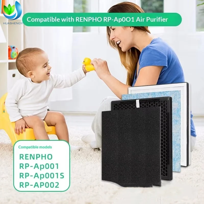 product customized h13 h14 household use hepa air purifier filter epa certified applicable to renpho rp ap001 rp ap002 carbon filter-6