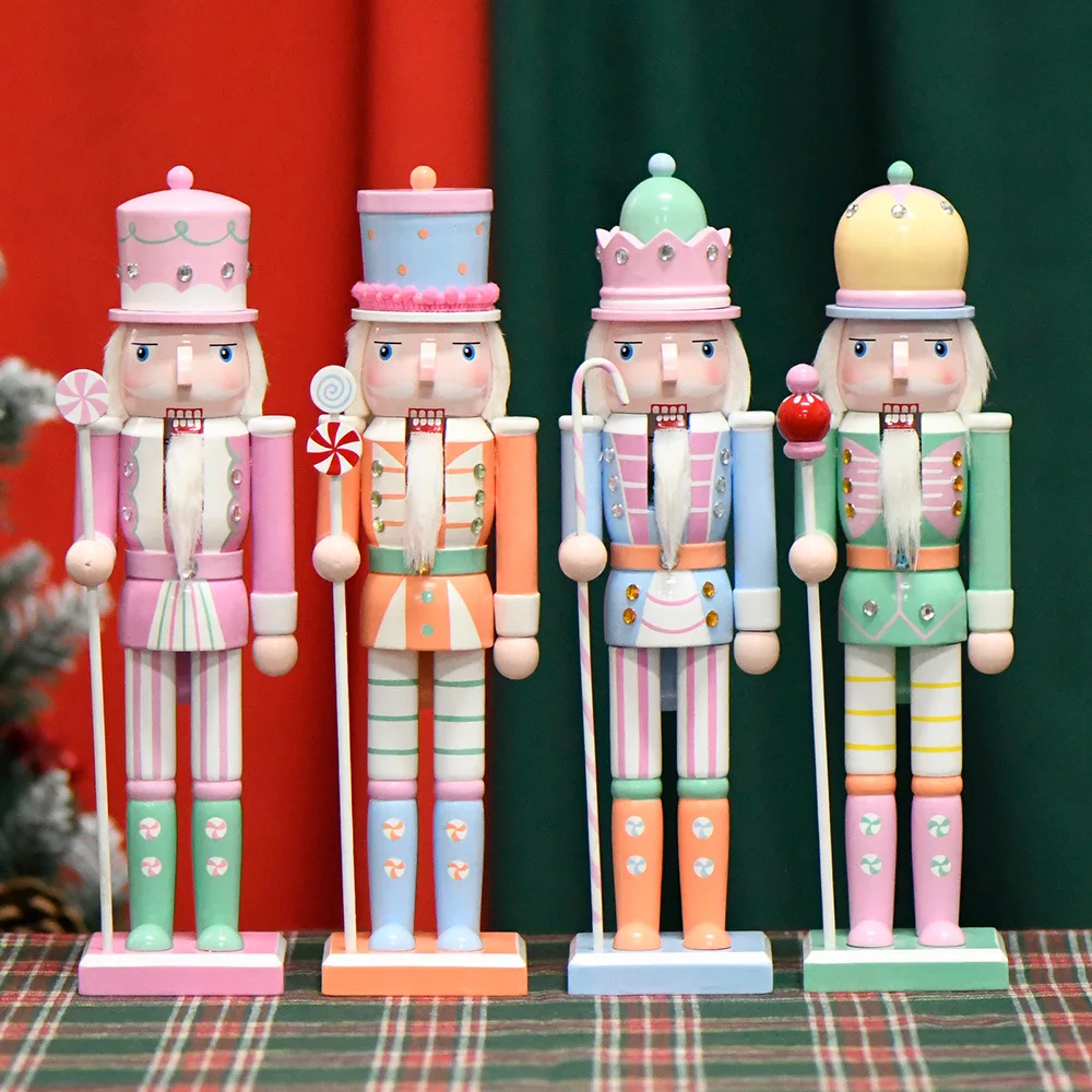 New 30CM Macaroon Creative Walnut Soldier Nutcracker Christmas Decorations Table Ornament Christmas Navidad Gift
