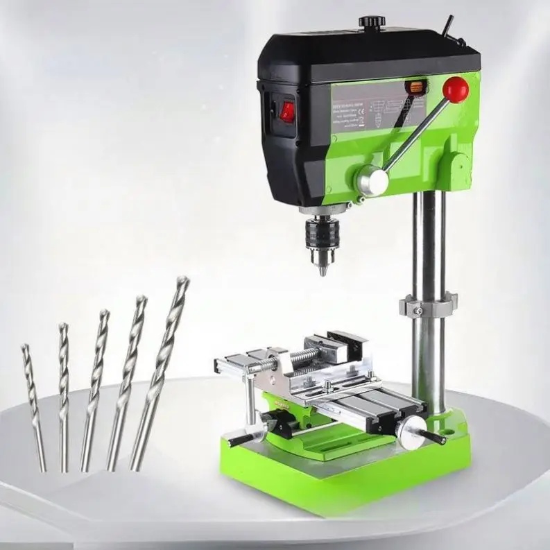 TEBAK Mini Electric DIY Drill Variable Speed Micro Drill Press Machine 220V 480W 580W 680W 5168E With Workbench & Plier
