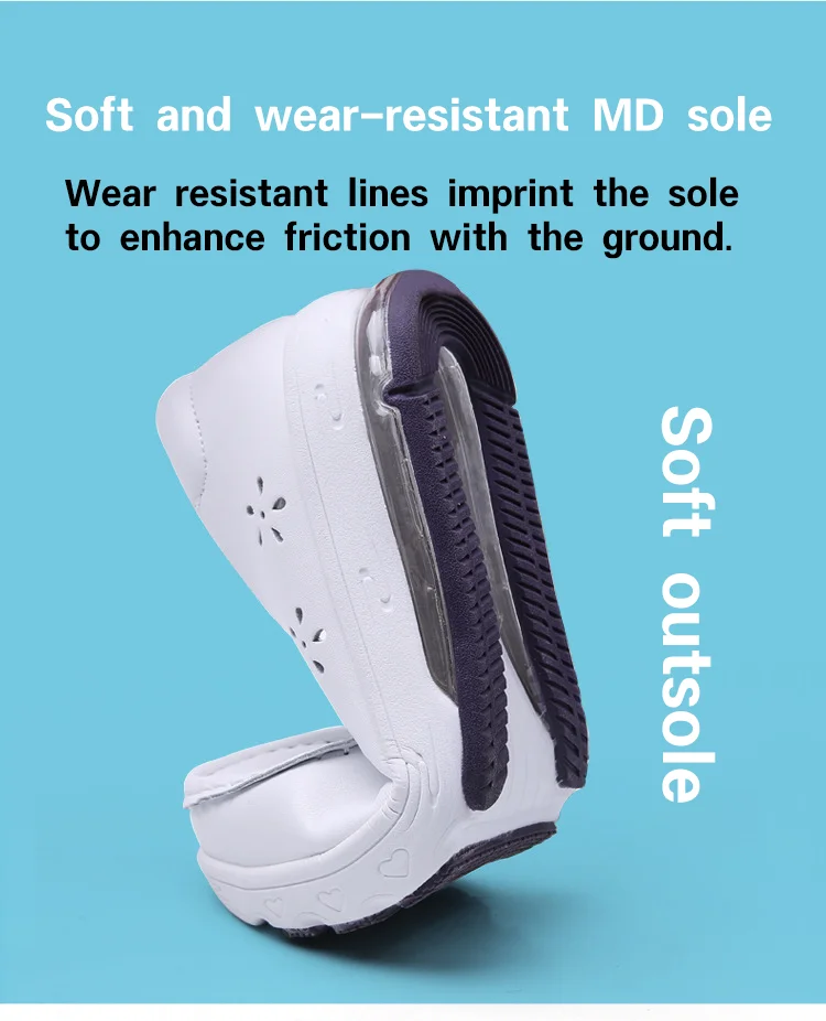 Nurse Nursing Shoes Hospital for Women White Shoes Comfort Hollow Out Breathable Anti-slip Flat Safety Work Shoes