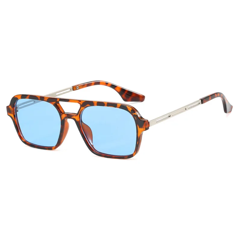 2024 Shuangliang Retro Sunglasses Popular Instagram Personalized Square Lenses Custom Black Gray Multi-Frame Small Metal PC