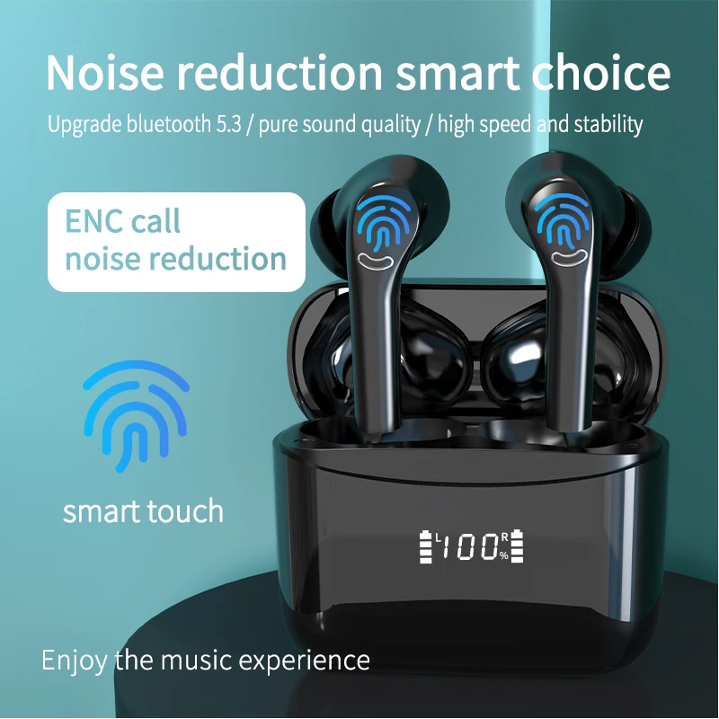 J5 Pro True Wireless Earbuds Noise Cancelling LED Display