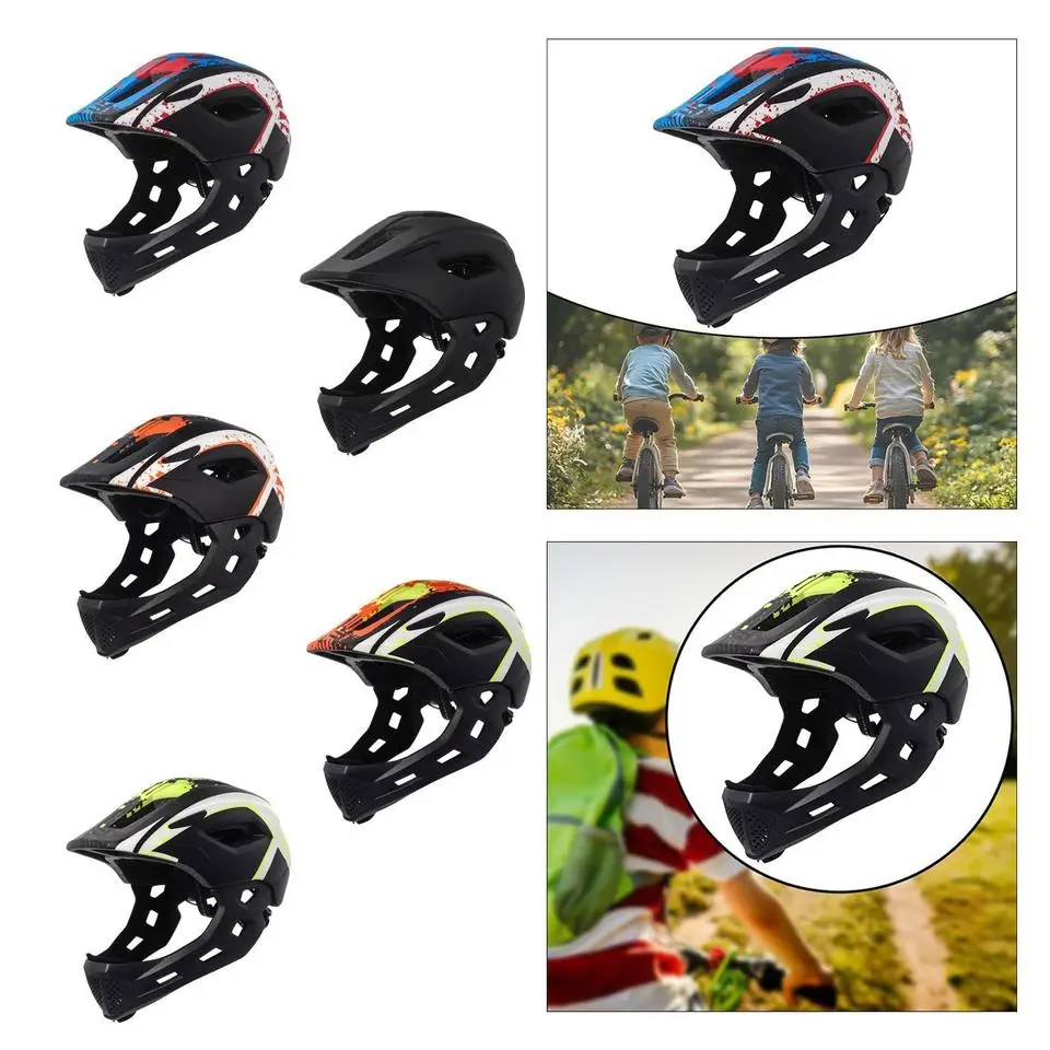Children's Bicycle With Removable Pads, Shockproof Ventilated Full-face Helmet, Suitable For Skateboarding, Scooters,_voghion.com