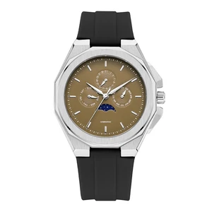 Custom logo Hot Sell High Quality Rubber Watch Strap Men's Quartz Watch with Japanese Movement