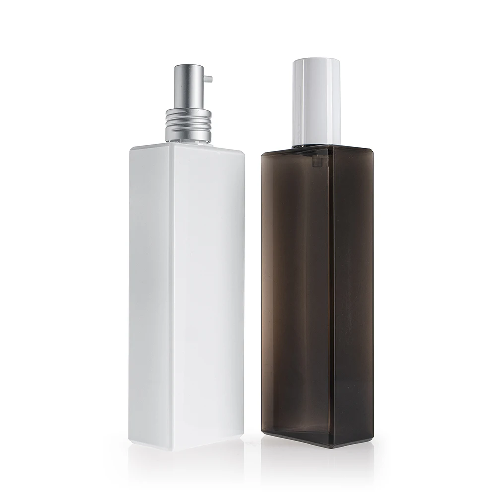 220ml 250ml Luxury square Plastic Bottle with Press Pump Bottle for Cosmetic Use Packaging Shampoo Shower Gel Bottle