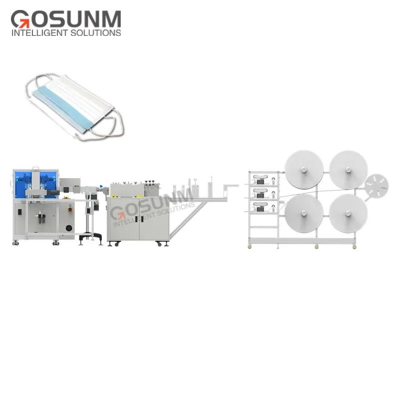 High Speed Medical Mask Making Machine Fully Automatic Tie on Face Mask Machine Mask Ear Loop Knitting Machine