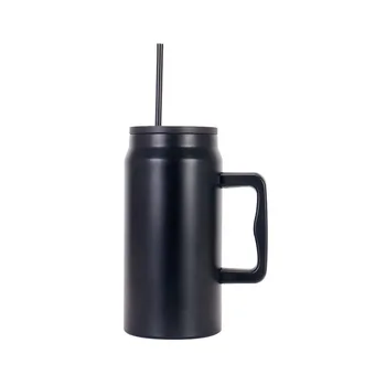 Custom Logo Stainless Steel Travel Coffee Mug Vacuum Insulated 50oz Tumbler with Handle