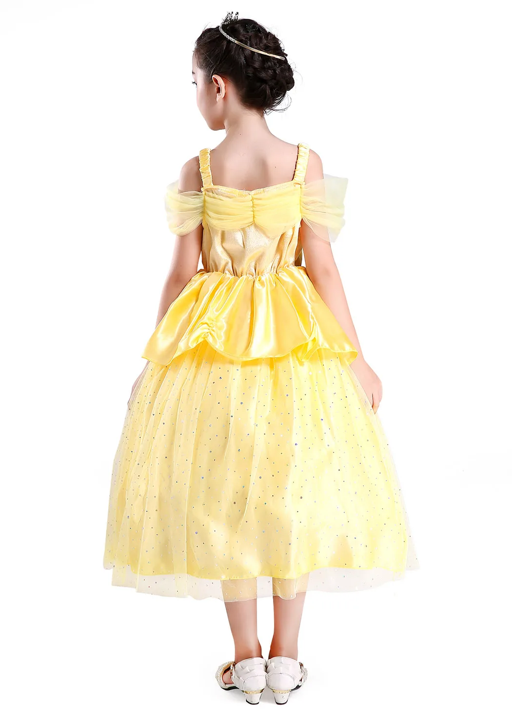 open lace back dress Fortunehouse Women Girl Princess Belle Dress yellow ball gown Halloween  Costume Adult (S) : Clothing, Shoes & Jewelry