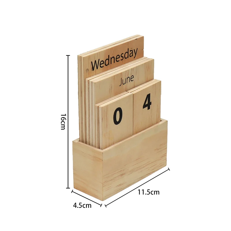 Digital Calendar Wood Desk Top Calendar Wooden Creative Ornaments
