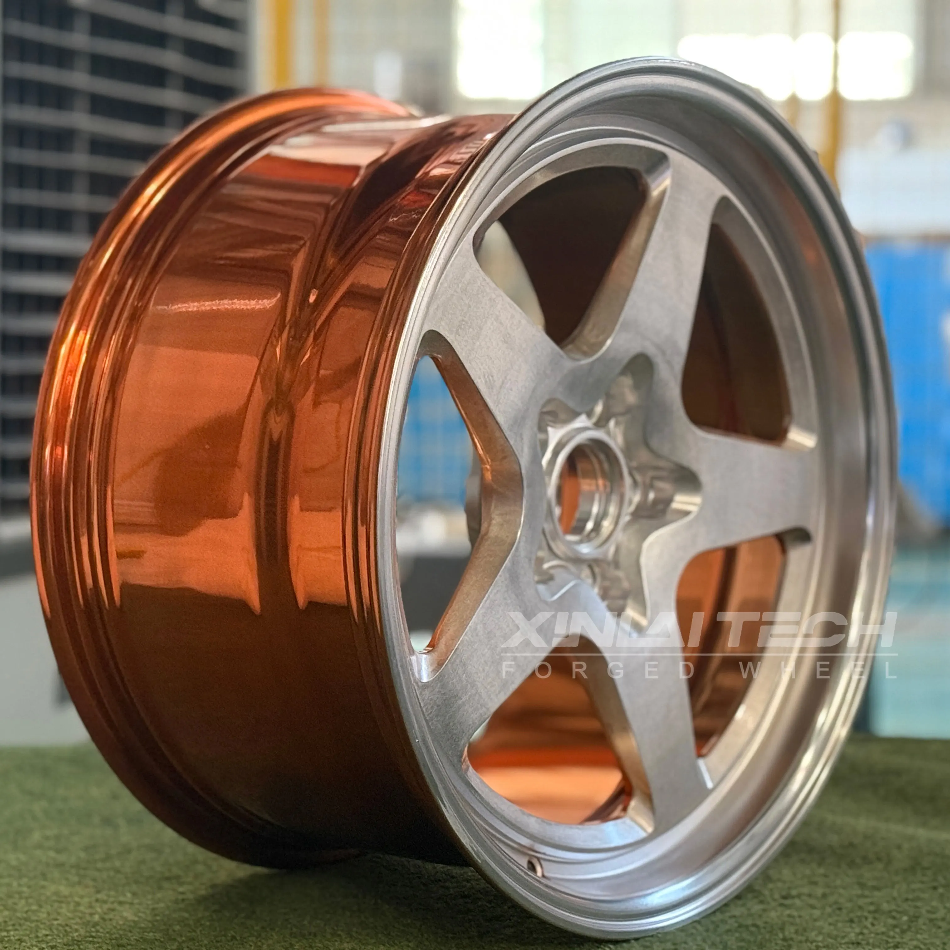 XL Satin Bronze 2-piece Forged Wheel Deep Dish Deep Lip Concave Custom Wheels 5x120 5x112 5x114.3 Racing Car Wheel - Image 1
