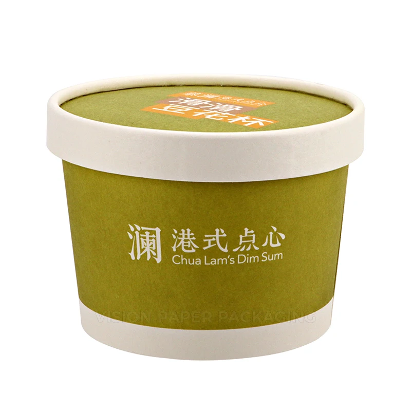 Biodegradable Paper Cups Ice Cream 6 Oz 8 Oz 12 Oz For Cold Food Kraft
