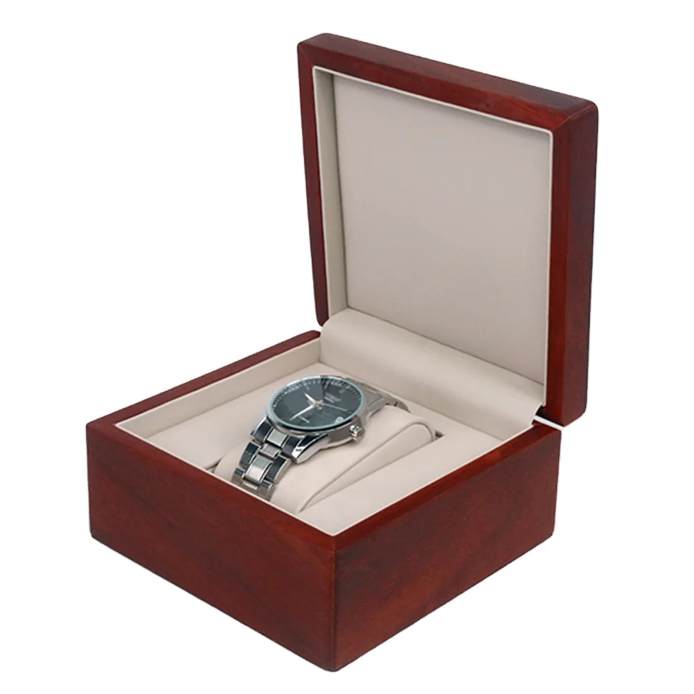 JBW817W Boîte à montres de luxe en bois massif laqué rouge