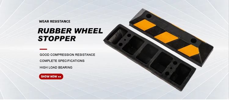 product wholesale durable 183cm rubber car wheel stop parking lot rubber block parking stopper wheel chocks-0