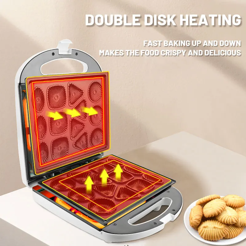 DSP Electric Snack Machines Household Automatic Bread Mini Machine Iron Waffle Toaster Baking Breakfast Cookie Maker