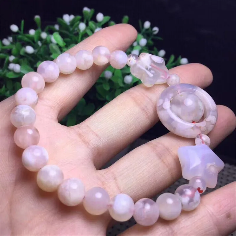 Cherry Blossom Agate Star Bracelet