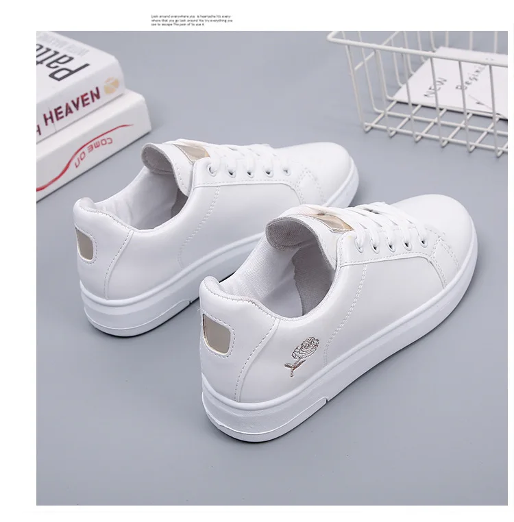 White Shoes for Women Foreign Trade Embroidery New Spring and