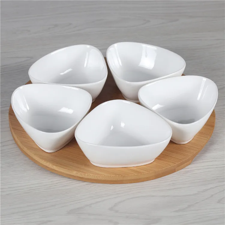 Kitchen Triangle Shape Appetizer  Tapas Serving Dishes With Stand for Home