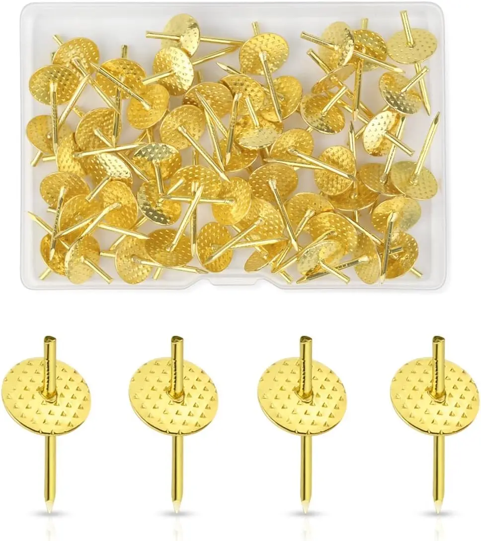 Gold Flower Piece Nail Oblique Piece Picture Hook Storage Nail Smooth Art Hanging Piece 3 Sizes Hammet-In Hangers