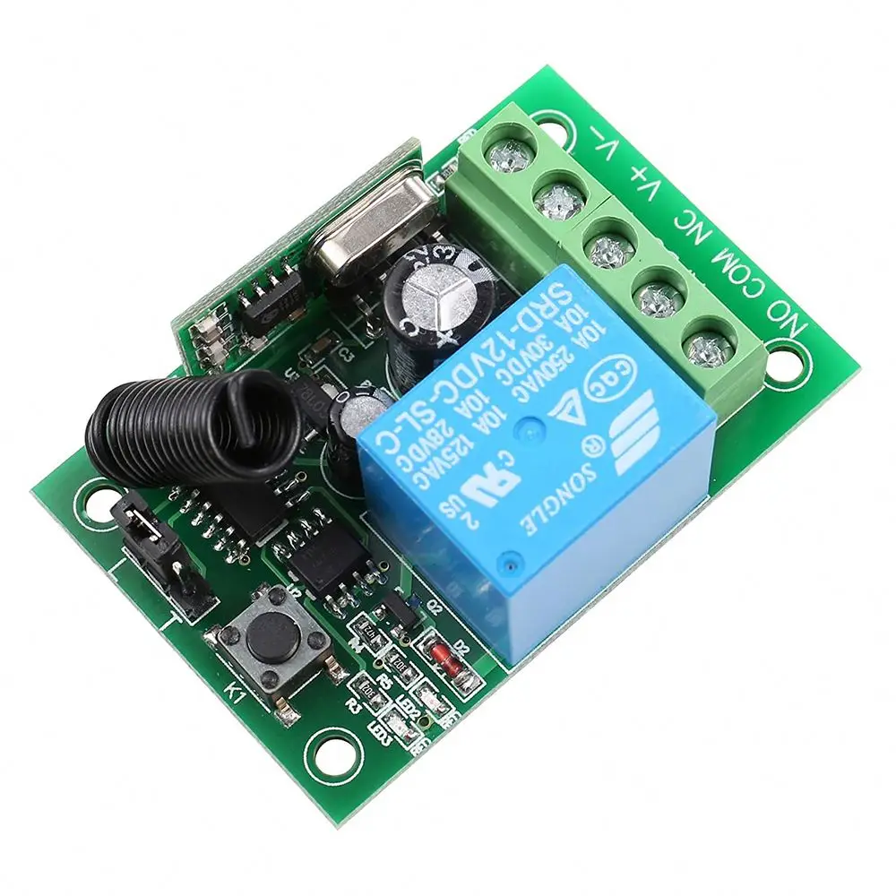 DC 12V 1 CH Channel RF Transmitter & 433MHz Wireless Remote Control Universal Relay Switch Receiver with Learning Code