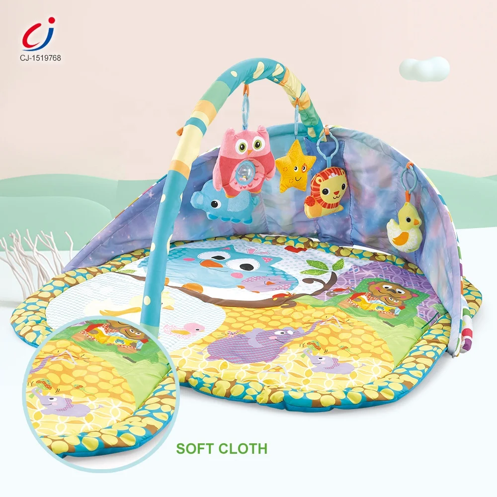 Chengji Cotton Fabric Kids Baby Play Crawling Mat square Cartoon