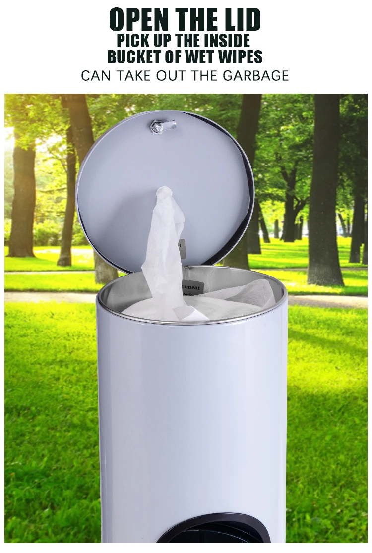 Modern Round Garbage Can with Integrated Tissue Holder Accept Custom Made Trash Bin With Tissue Storage