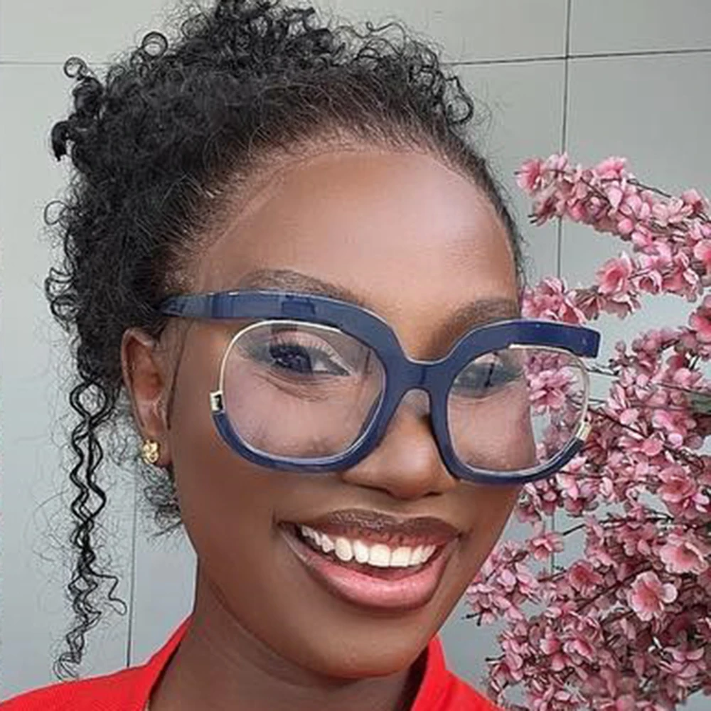 2024 New Fashion Unique Round Frame Optical Anti-blue Glasses Women Vintage  Big Leopard Transparent Eyeglasses Female Spectacles