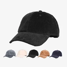 OEM Corduroy Warm Embroidered Logo Baseball Hat Wholesale Korean Solid Color Dad Hat Autumn/Winter Cotton Duck Tongue Hat