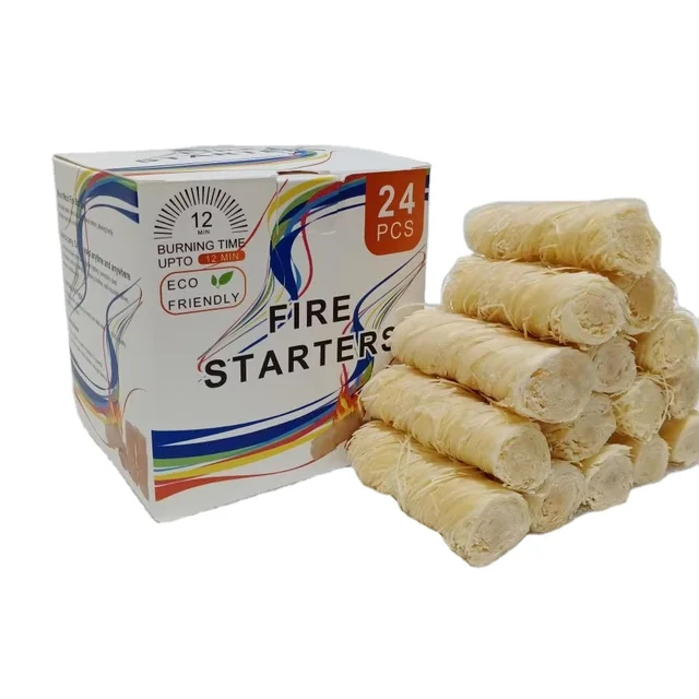 Wood Wool Fire Starters for BBQ Camping Outdoor or Cooking Essential BBQ Accessories