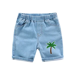 Customizable Summer Baby Boy Clothing Thin Stretch Jeans Elastic Waist Children's Jeans Shorts