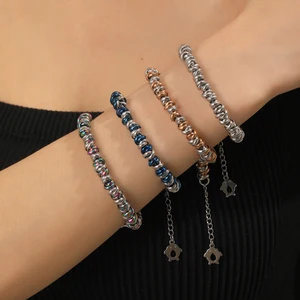 Hot Selling 316L Stainless Steel Men's Fine Jewelry - Fashion Elastic Stretchy Chain Link Bangle Bracelets