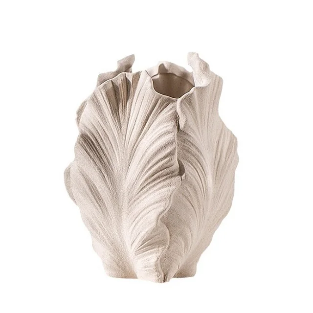 Vaso Geometrico Infrangibile Effetto Ceramica | Decorazione Moderna Per Casa E Ufficio | 3 Colori (Bianco CremA, Rosa, Blu)