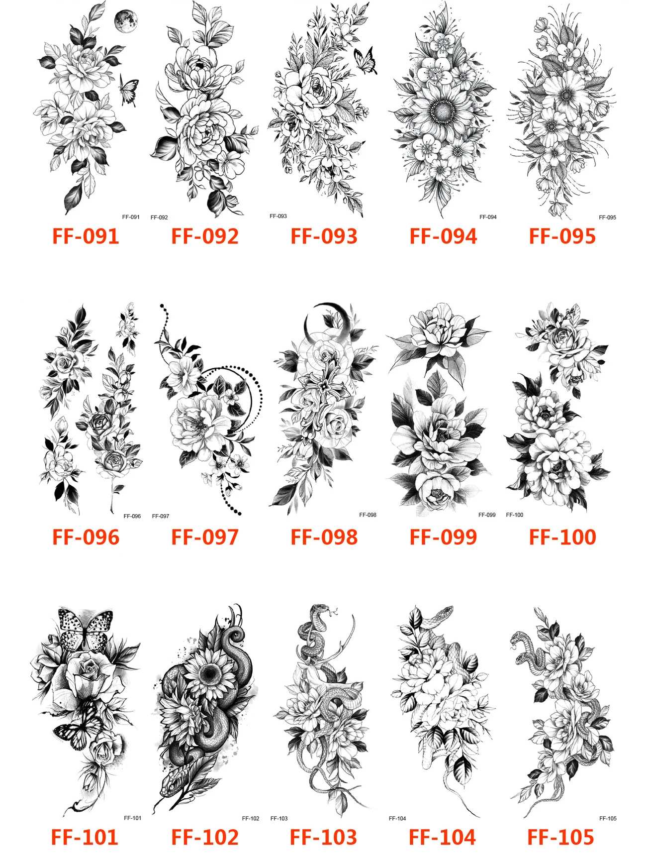 Sexy Flower Temporary Tattoos For Women Body Art Painting Arm Legs Tattoos Sticker Realistic