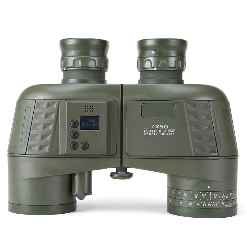 7X50 натуральную военные низкой освещенности на открытом воздухе Альпинизм Охота начиная Военный компас бинокль
