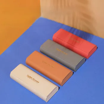 Handmade Top Selling Optical Glasses Case PU Leather Sunglasses Packaging with Printed Cloth Logo for Eyewear Storage