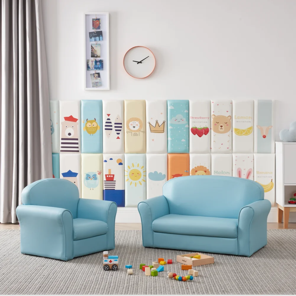 Самоуплотняющиеся сидения UV-8299 мини детский диван набор 2 двухместный детский диван мебель 98x44x52 см прекрасная пена ПВХ + пена + фанера