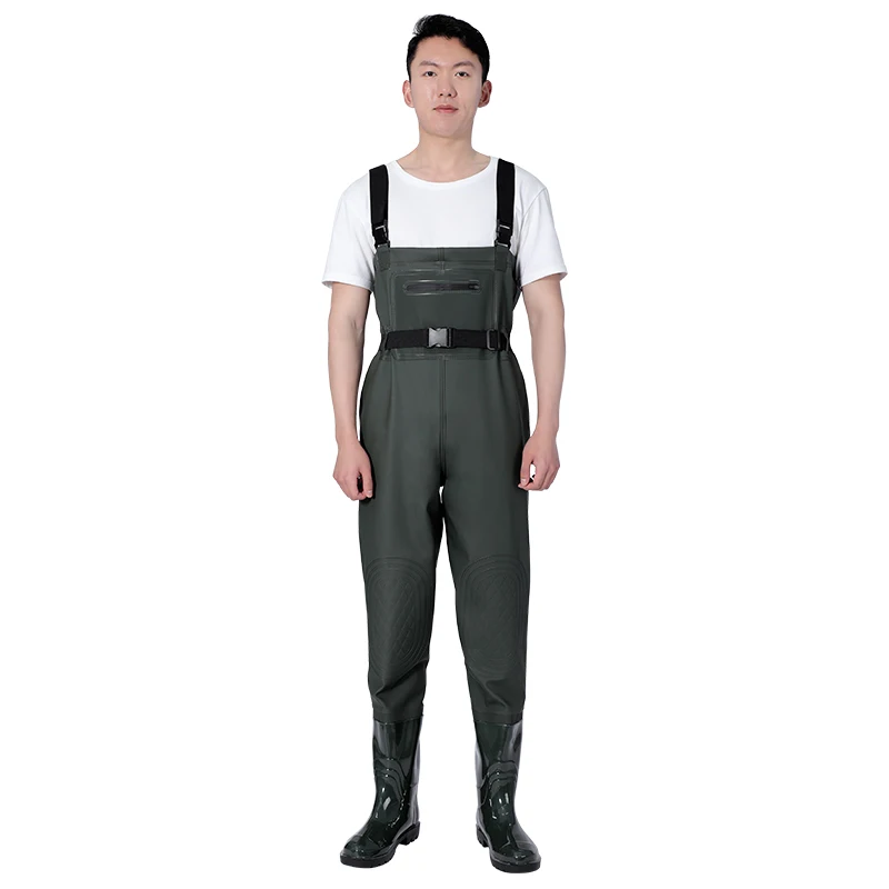 Chest Wader Fishing Suit Pants  Waterproof Wear Resistant Boots PVC Polyester Knitted Fabric Breathable