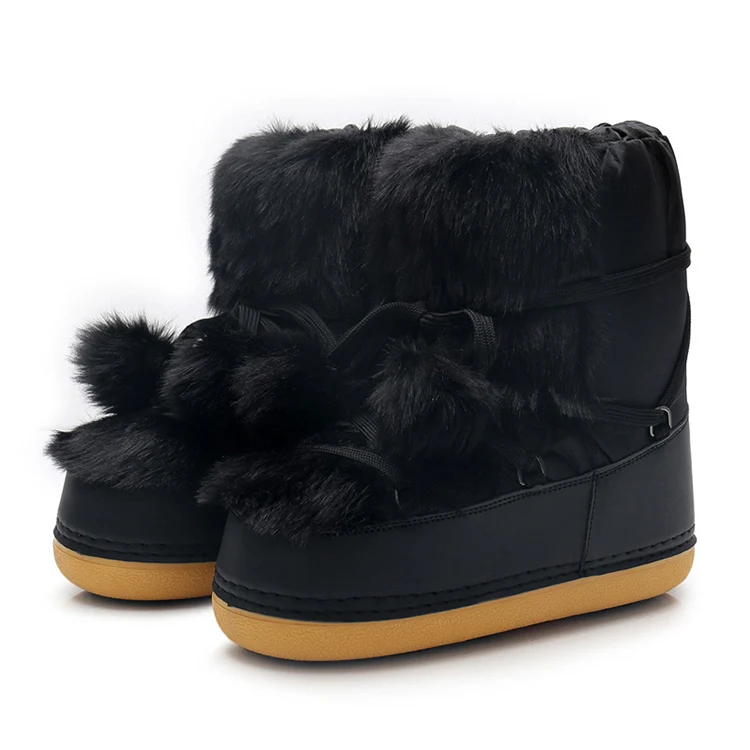 Pelo De Conejo Nuevo Diseño Invierno Suave Cálido Impermeable Luna Zapatos  Botas De Nieve Para Mujer - Buy Botas De Nieve Para Mujer Product on  Alibaba.com