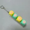 Four-button transparent shell - silicone cat paw yellow-green yellow-green