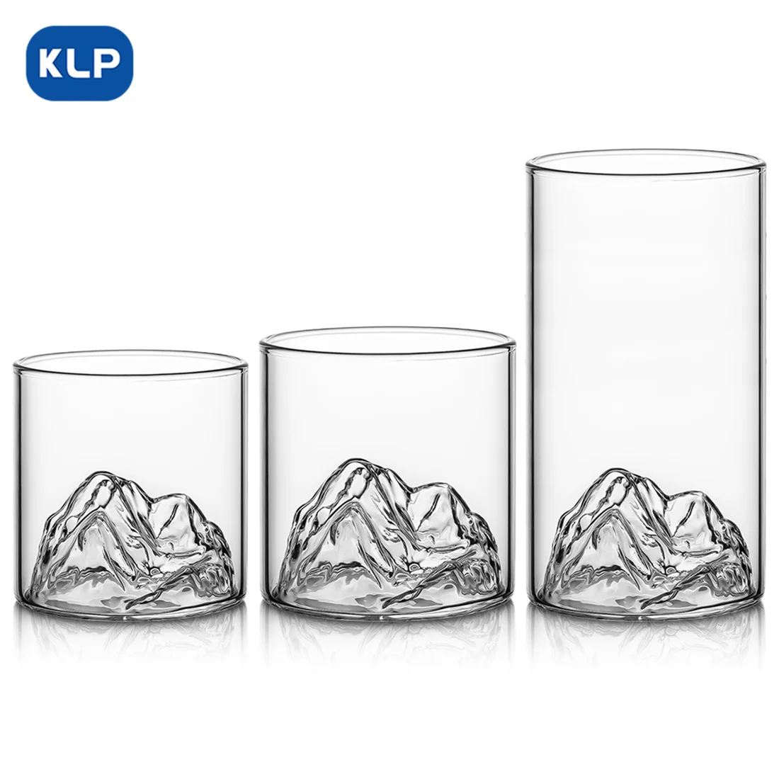 KLP Japanese Style Thin Glass Drinking Glass Juice Mug Iceberg Whisky Mug