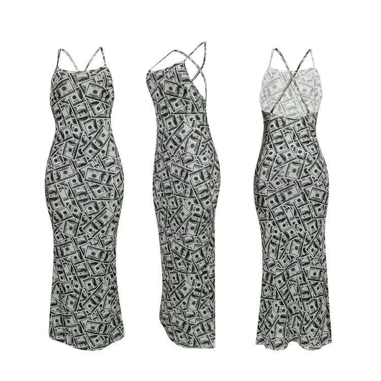 MOEN Spaghetti Strap vestidos largos New Elegant Bodycon Long Maxi Dress Women woman Dresses